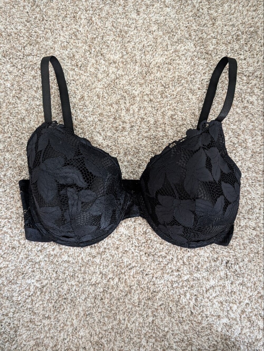 Juicy Couture Black Lace Underwire Bra - Women Intimates Sz 38DD